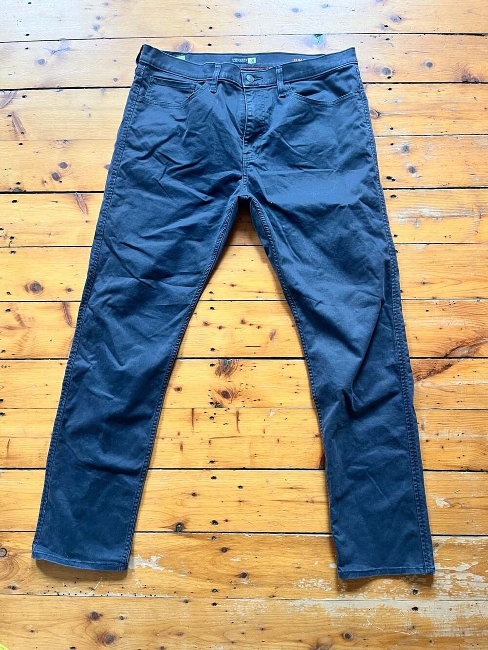 Dockers Slim Fit Pants 36x32 Dark Gray Cotton Blend Waterless